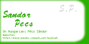 sandor pecs business card